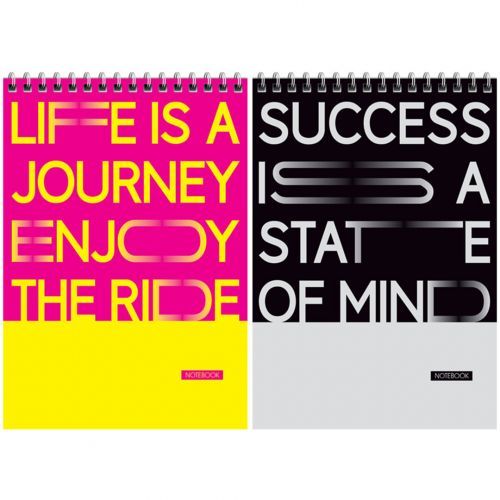 Блокнот ArtSpace "Моноколор. 2 color quotes" А5, 60 листов, на гребне, в клетку / Блокноты
