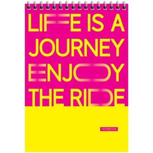 Блокнот ArtSpace "Моноколор. 2 color quotes" А5, 60 листов, на гребне, в клетку / Блокноты №2