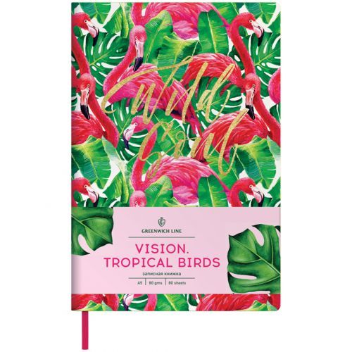 Записная книжка Greenwich Line "Vision. Tropicalbirds", А5, 80 листов. в клетку