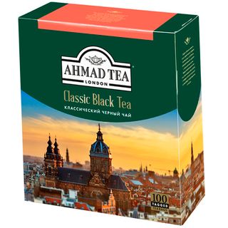 Чай Ahmad Classic Black Tea, черный, 100 пакетиков / Чай пакетированный