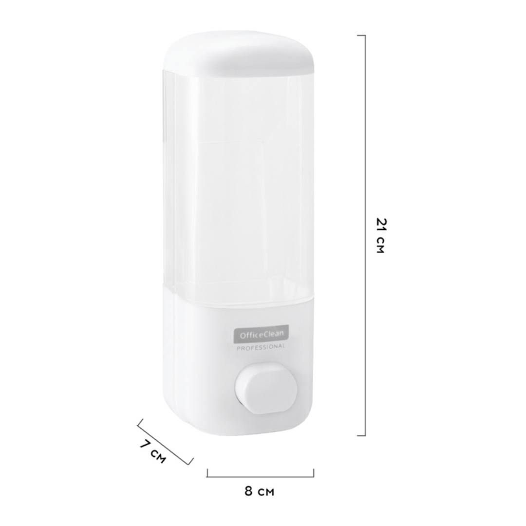 Диспенсер для жидкого мыла OfficeClean Professional, пластик, 500 мл, белый / Диспенсеры для жидкого мыла №2