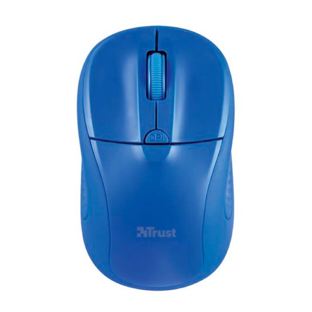 Мышь беспроводная оптическая Trust Primo, 4 кнопки, 1600 dpi, синяя / Мыши беспроводные