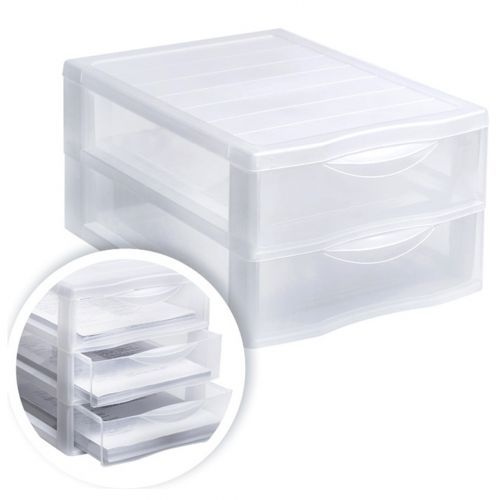 Универсальный бокс Стамм, большой, 2 отделения, прозрачный / Лотки секционные