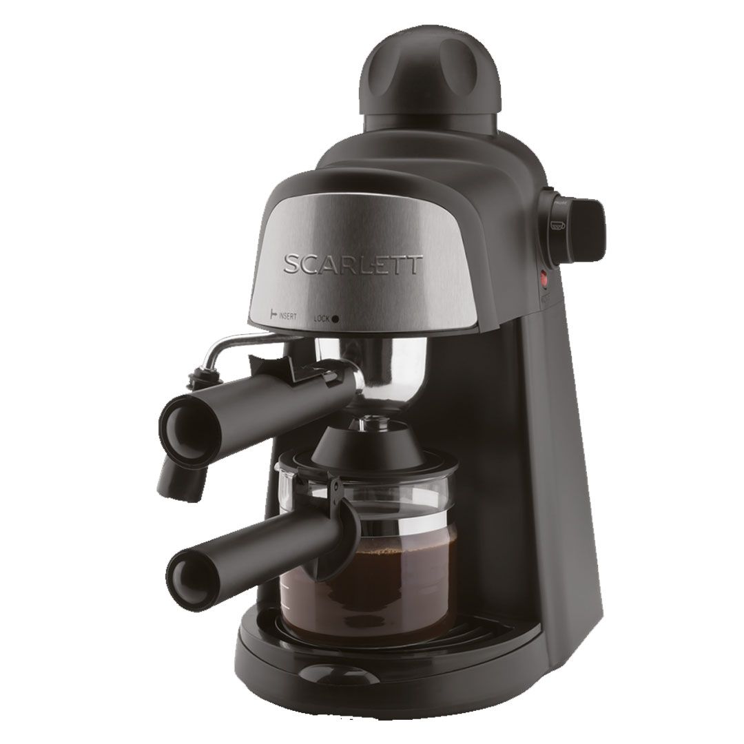Кофеварка Scarlett SC-037, рожковая, капуччино и латте, 240 мл, черная / Кофеварки	