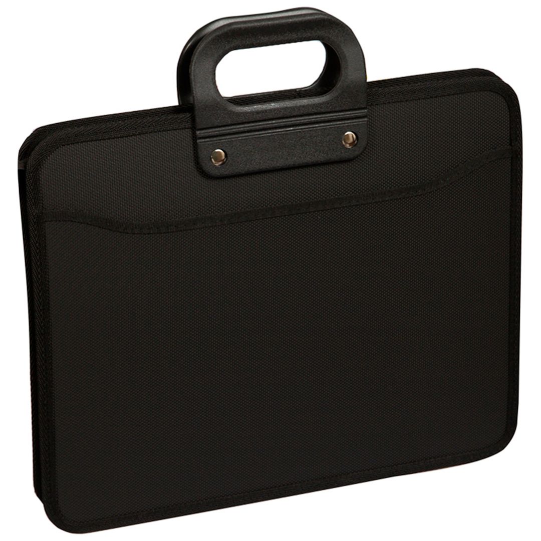 Папка-портфель OfficeSpace, А4+ формата, 3 отделения, на молнии, черный / Портфели с отделениями