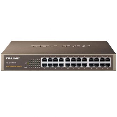 Коммутатор TP-Link TL-SF1024D настольный, 24 порта 10/100M RJ45, корпус металл / Коммутатор, маршрутизаторы, модемы