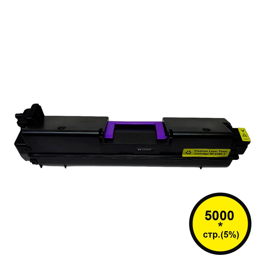 Картридж совместимый Ricoh SP C360 SP C360HE/408185, желтый / Картриджи  цветные