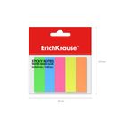 Закладки самоклеящиеся Erich Krause, бумажные, 50*15 мм, 5 цветов НЕОН, 500 листов