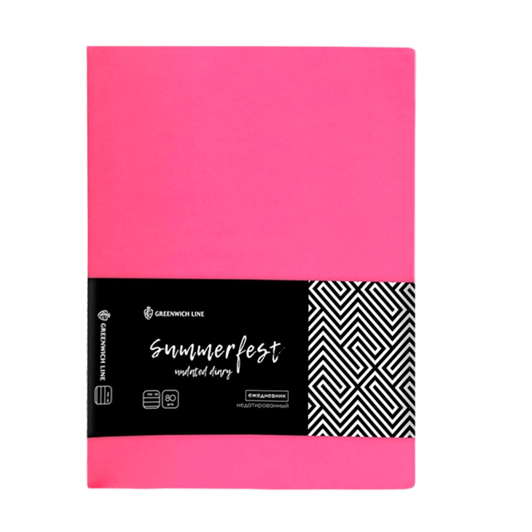 Ежедневник недатированный Greenwich Line "Summerfest", B6, 160 л., розовый неон / Ежедневники недатированные