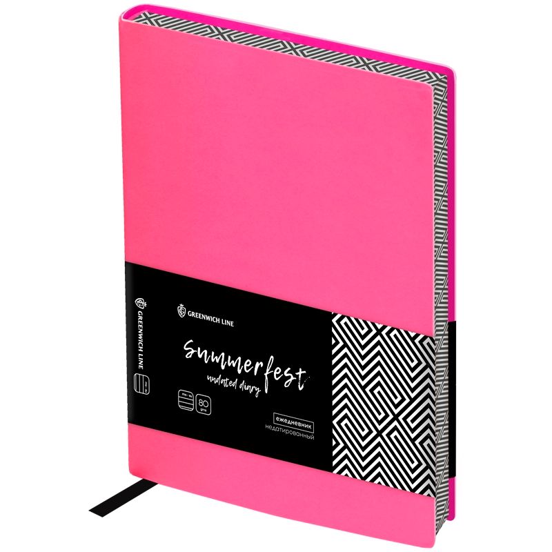 Ежедневник недатированный Greenwich Line "Summerfest", B6, 160 л., розовый неон / Ежедневники недатированные №2