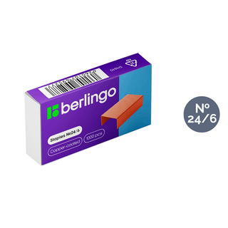 Скобы для степлера Berlingo №24/6, медные / Скобы для степлеров