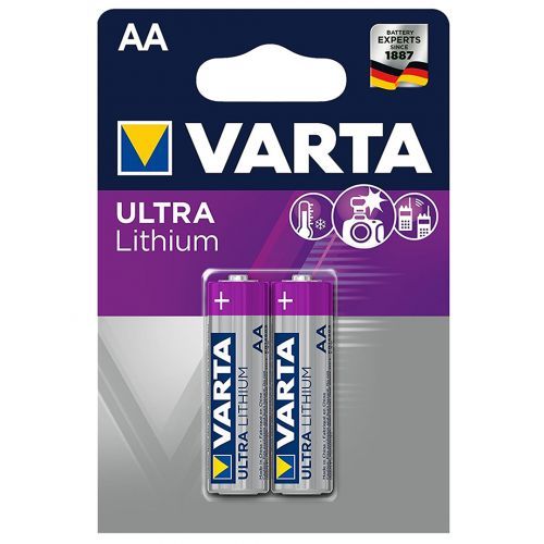 Батарейки Varta ULTRA Lithium пальчиковые AA LR06, 1.5V, 2 шт./уп, цена за упаковку / Батарейки