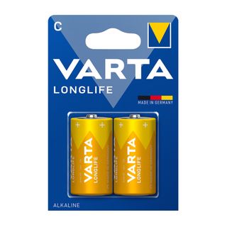 Батареялар Varta LONGLIFE Baby бөшкелі C LR14, 1.5V, 2 дана, баға бір қаптамасы үшін / Батареялар