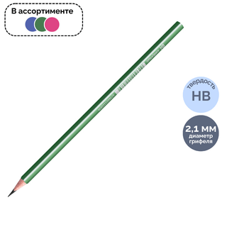 Қара графитті қарындаш OfficeSpace HB, пластик, үшкірленген өшіргішсіз, ассорти, баға бір дана үшін / Қара графитті қарындаштар