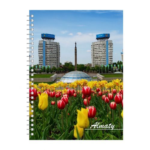 Блокнот Office-Expert.kz "Almaty" А5, 50 листов, на гребне, в клетку / Блокноты