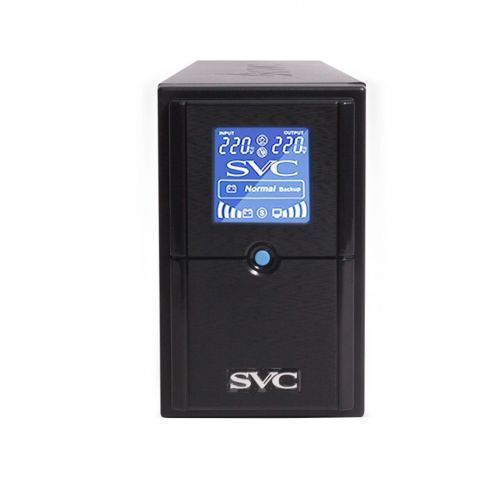 Үздіксіз қуат беру көзі SVC V-650-L-LCD, 650ВА/390Вт, қара