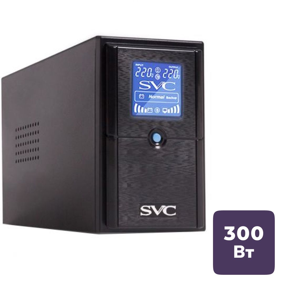 ИБП SVC V-500-L-LCD, 500ВА/300Вт, черный / Источники бесперебойного питания