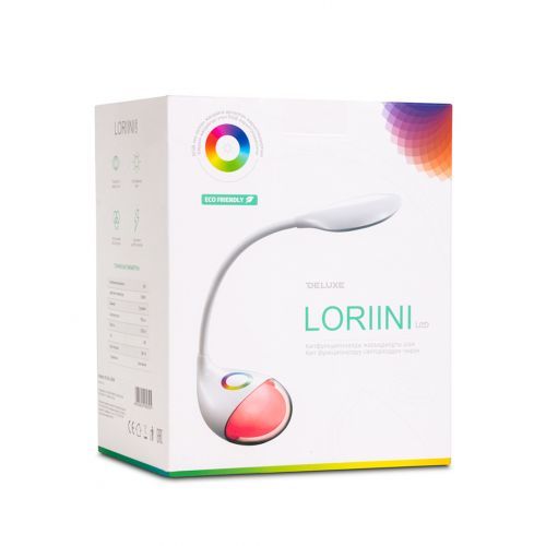 Светильник настольный Deluxe LORIINI светодиодный, RGB подсветка, белый / Светильники настольные №3