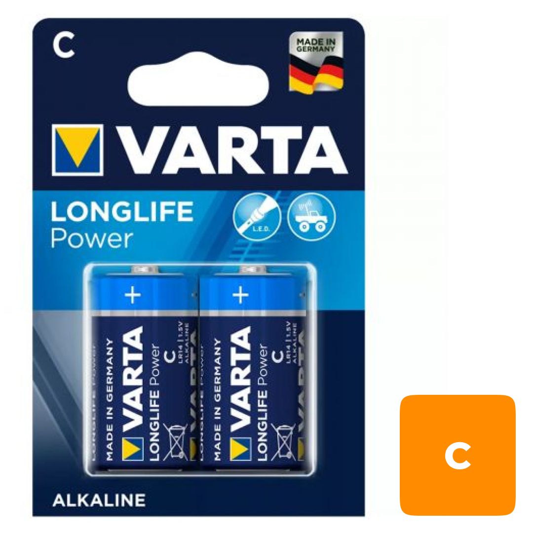 Батарейки Varta LONGLIFE Power бочонок C LR14, 1.5V, 2 шт./уп, цена за упаковку / Батарейки oe.kz Батарейки Varta LONGLIFE Power бочонок C LR14, 1.5V, 2 шт./уп, цена за упаковку / Батарейки