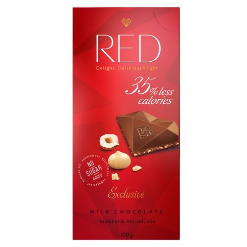 Шоколад молочный RED "Фундук и Макадамия" 100 гр / Шоколад