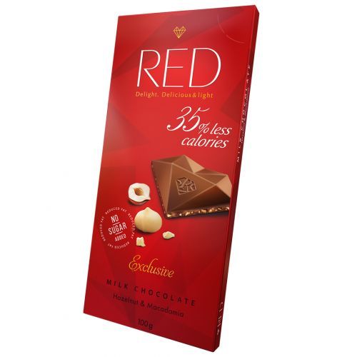 Шоколад молочный RED "Фундук и Макадамия" 100 гр / Шоколад №2