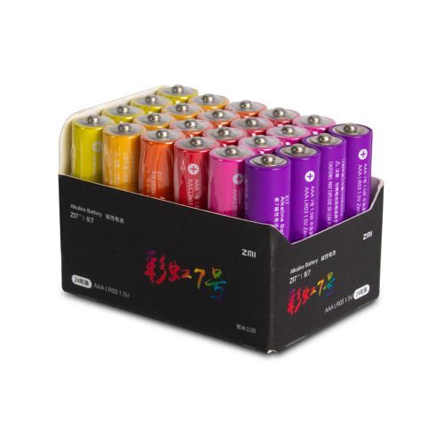 Батарейки Xiaomi ZMI ZI Rainbow 7 мизинчиковые АAA, 1.5V, 24 шт./уп, цена за упаковку / Батарейки №2