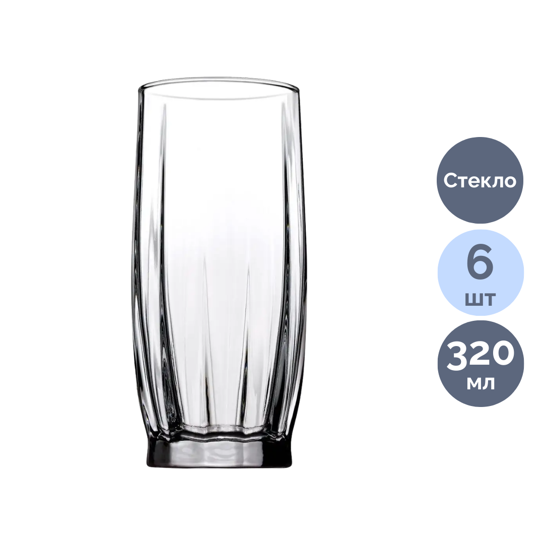 Стақандар жинағы Pasabahce "Dance", 320 мл, шыны, 6 дана / Асхана ыдыстары