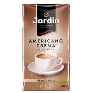 Кофе молотый Jardin Americano Crema 250 гр, вакуумная упаковка / Кофе молотый