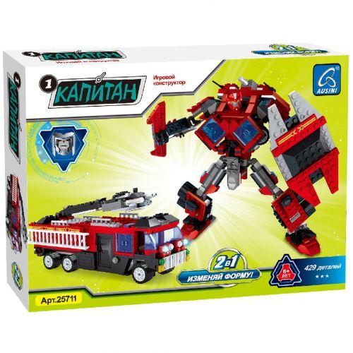 Игровой конструктор Ausini 25711 "Капитан. Роботы. Пожарная машина" / Конструкторы