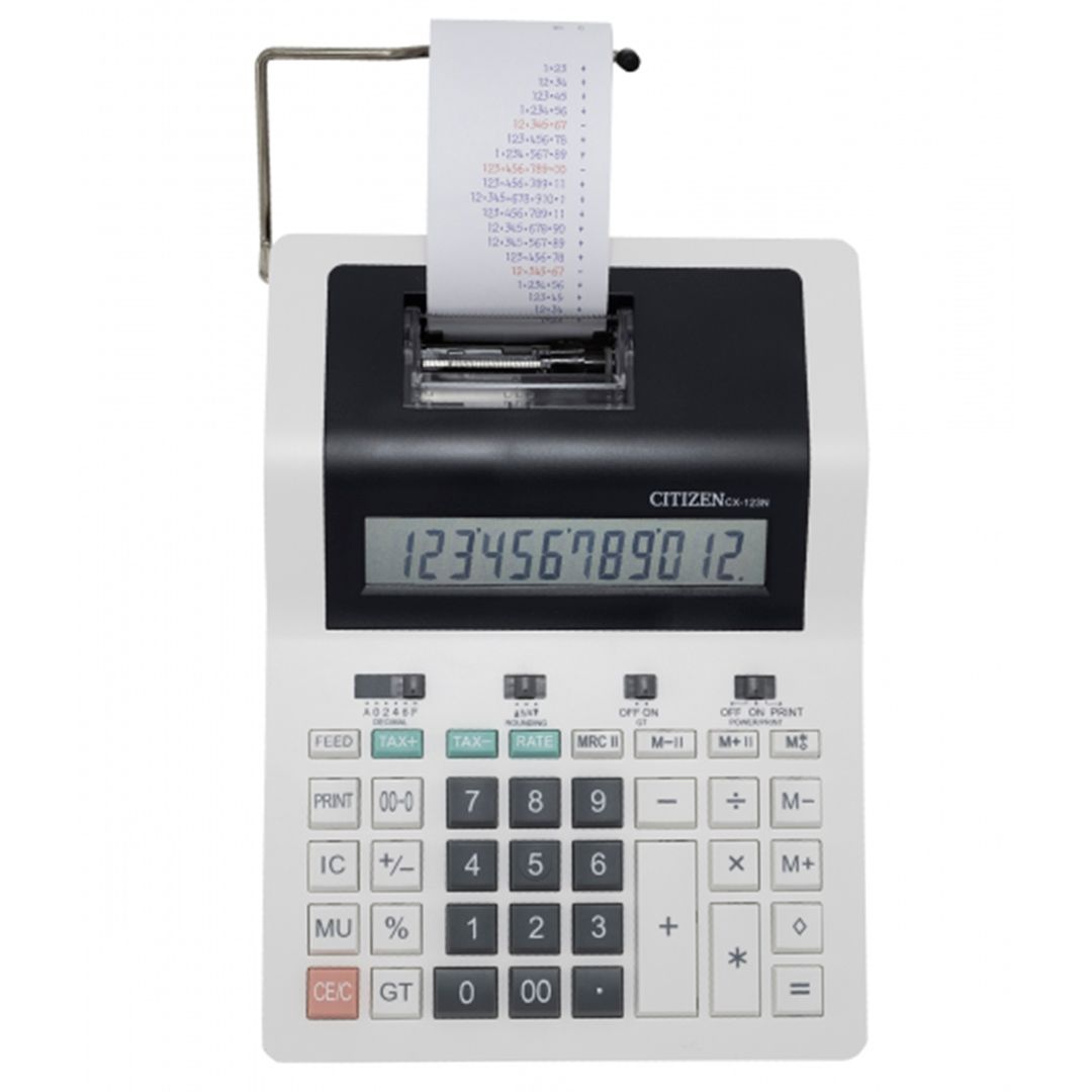 Калькулятор с печатью Citizen CX-123N, 12 разрядов, питание от сети, 255*180*61 мм / Калькуляторы карманные