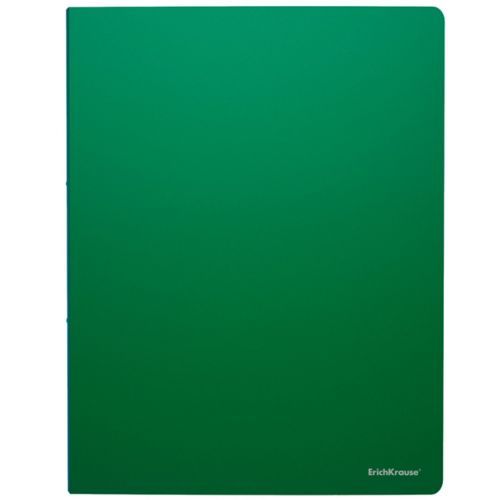 Папка Erich Krause "Classic" с зажимом, А4 формат, корешок 17 мм, зеленая, 12 шт/упак / Папки с зажимом