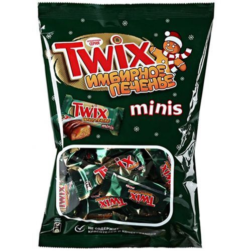Шоколадные батончики Twix minis "Имбирное печенье", 184 гр / Шоколад