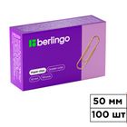 Скрепки канцелярские Berlingo, 50 мм, 100 шт., золотистые