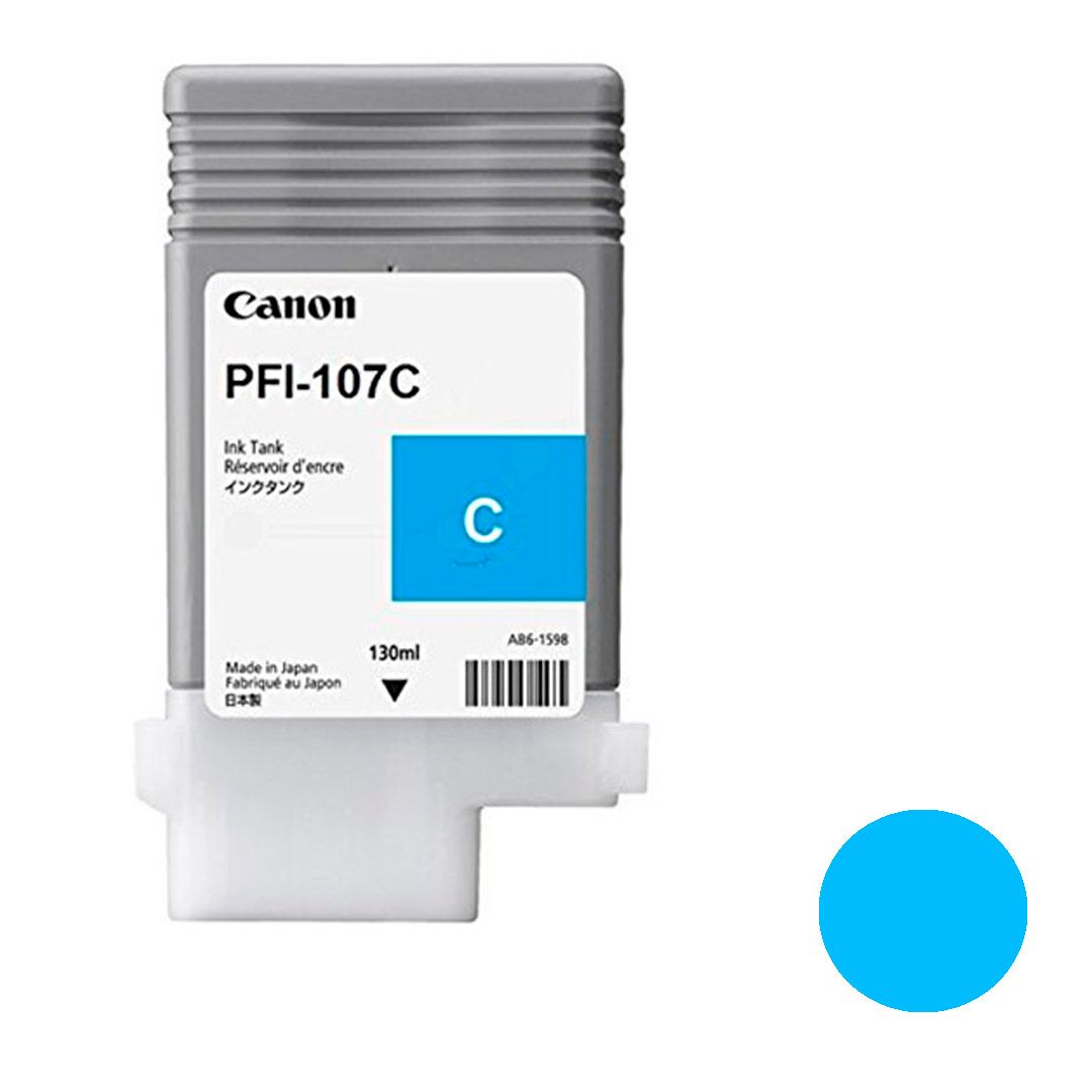 Canon PFI-107C түпнұсқалық тонері imagePROGRAF-iPF670/680/685/770/780/785 үшін, көгілдір, 130 мл / null
