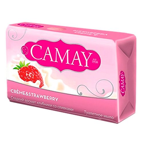 Мыло туалетное Camay "Creme&Strawberry", 85 гр / Мыло кусковое oe.kz Мыло туалетное Camay "Creme&Strawberry", 85 гр / Мыло кусковое