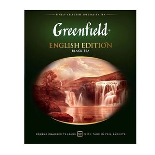 Чай Greenfield English Edition, черный, 100 пакетиков / Чай пакетированный