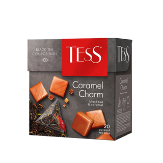 Шай Tess Caramel Charm, жемісті қара шай, 20 пирамидка / Қалташалардағы шай oe.kz Шай Tess Caramel Charm, жемісті қара шай, 20 пирамидка / Қалташалардағы шай