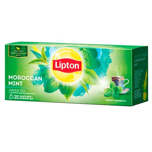 Чай Lipton Morrocan Mint, зеленый, 25 пакетиков / Чай пакетированный