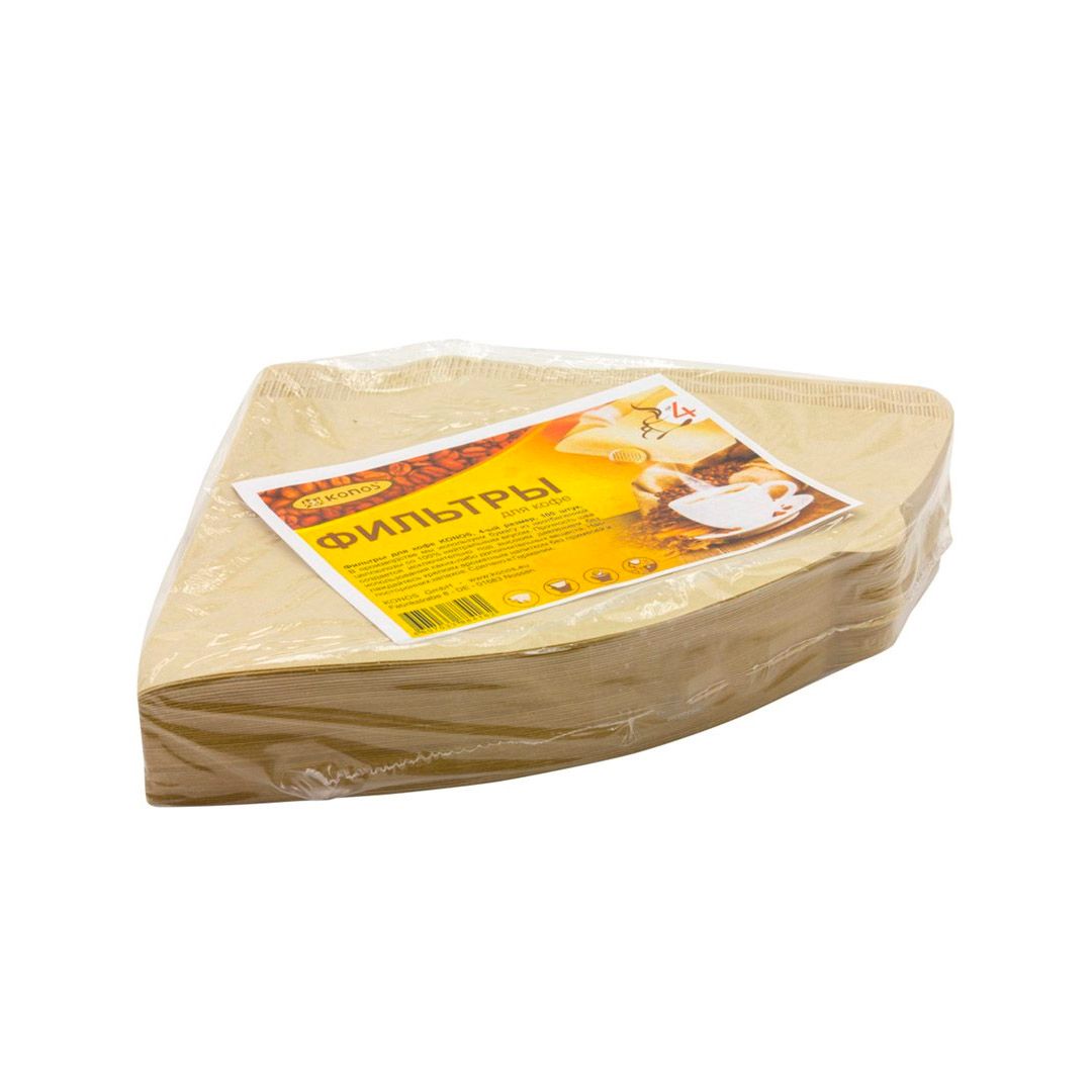 Фильтры для кофеварки капельного типа Konos4, бумажные, неотбеленные, 100 шт, в пленке / Кофеварки	