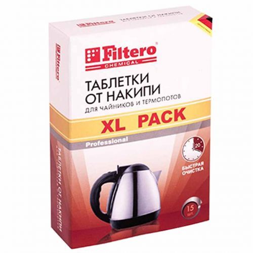 Таблетки от накипи для чайников и термопотов Filtero, XL Pack, 15 шт/упак, белые / Чайники oe.kz Таблетки от накипи для чайников и термопотов Filtero, XL Pack, 15 шт/упак, белые / Чайники