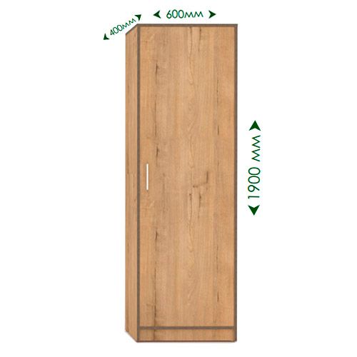 Шкаф для одежды Болашак, узкий с зеркалом, 600*400*1900 мм / Шкафы №3