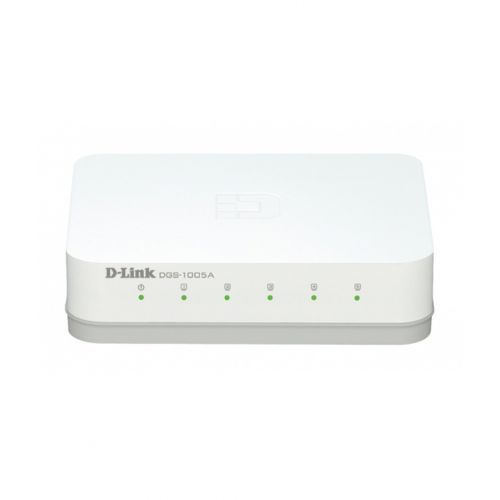 Коммутатор D-Link DGS-1005A, настольный 5 портов 10/100/1000M RJ45, корпус пластик / Коммутатор, маршрутизаторы, модемы