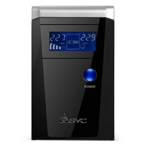 ИБП SVC V-650-F-LCD, 650ВА/400Вт, черный