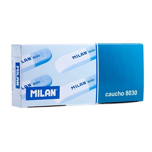 Ластик Milan "8030", комбинированный, двухцветный, 60*14*7 мм, белый/серый, цена за штуку