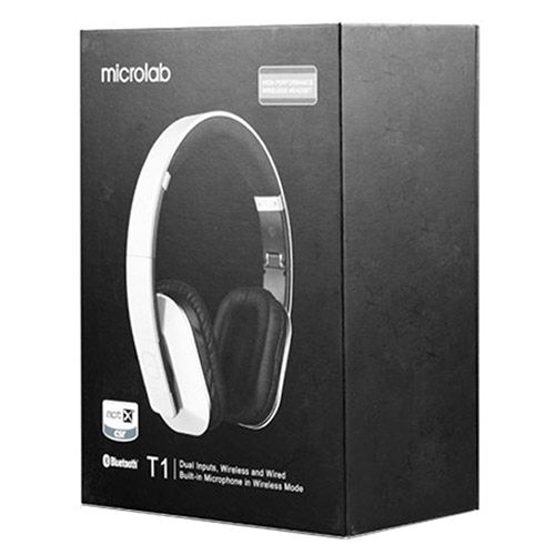 Наушники беспроводные Microlab T1, диапазон частот 60-20000 Гц, черные / Наушники №3