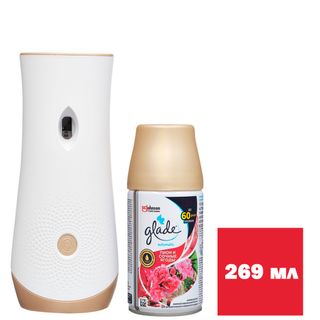 Комплект освежителя воздуха Glade Automatic "Пион и сочные ягоды", со сменным баллоном, 269 мл / Диспенсеры для освежителя воздуха