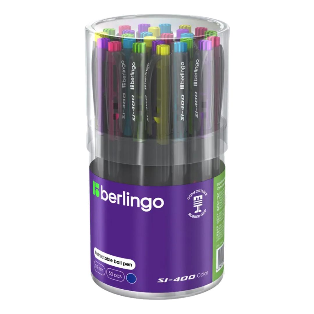 Автоматты шарлы қалам Berlingo "SI-400 Color", 0,7 мм, көк, баға бір дана үшін / Автоматты шарлы қаламдар №4