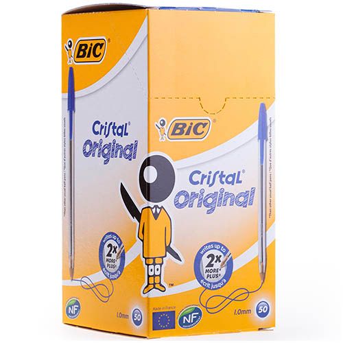 Ручка шариковая Bic "Cristal", 1 мм, синяя, цена за штуку / Ручки шариковые неавтоматические №3