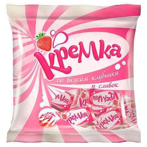Карамель "Кремка" со вкусом клубники и сливок, 180 гр / Конфеты