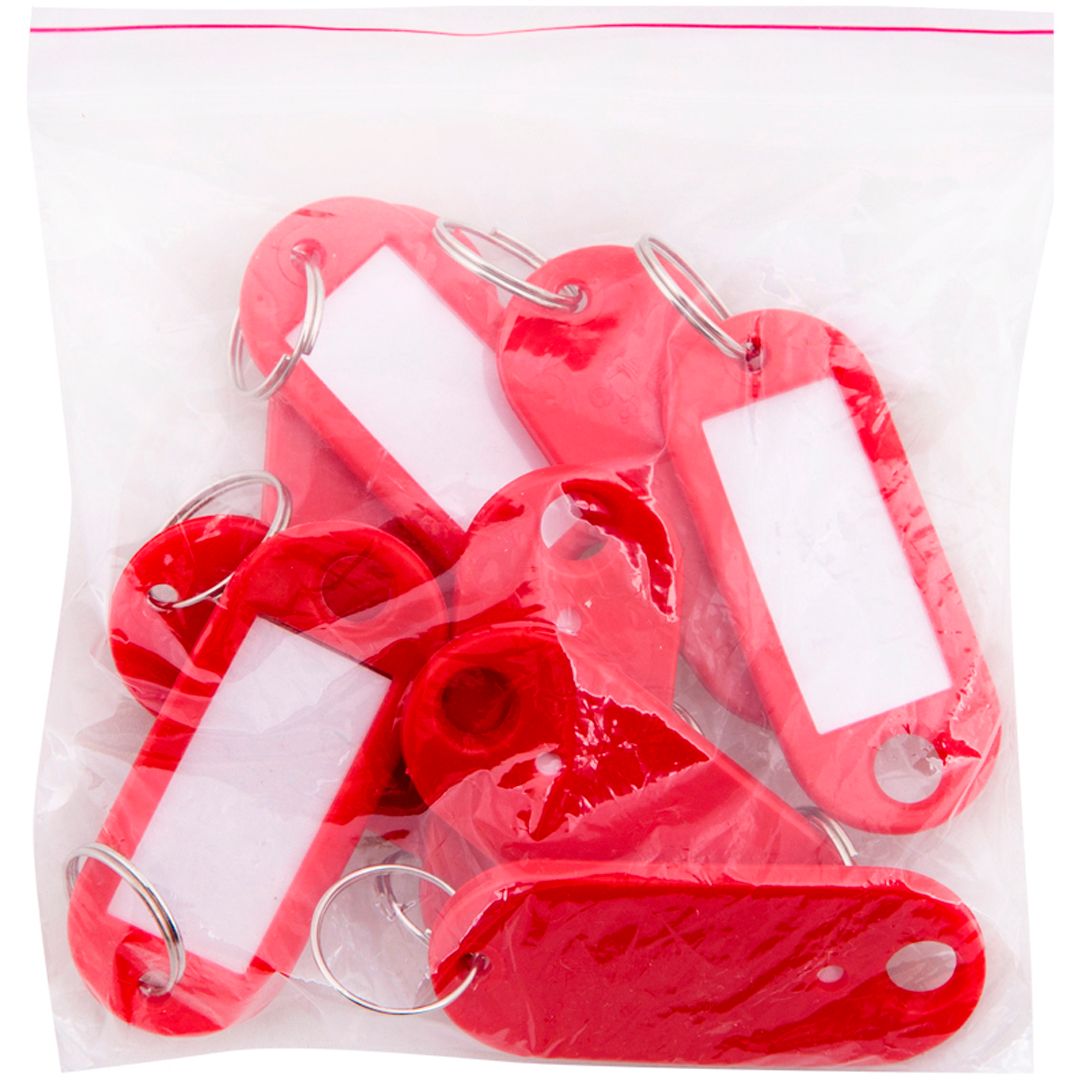 Брелок для ключей OfficeSpace, 10 шт., красный / Бирки для ключей №2